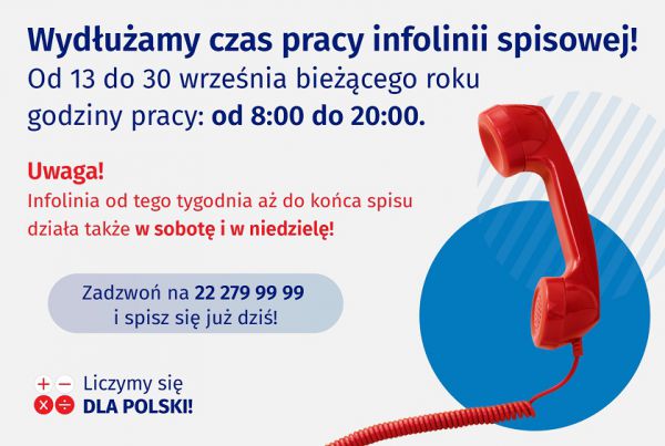 zdjęcie do
												 artykułu Narodowy Spis Powszechny 2021 - Infolinia spisowa będzie działać dłużej