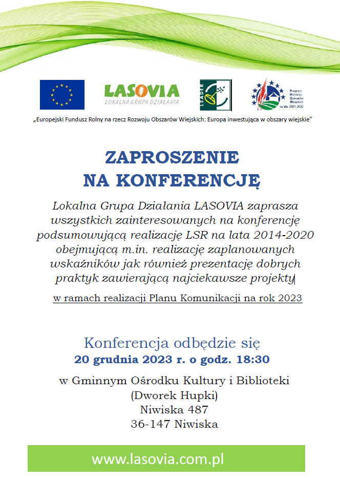 Zaproszenie na konferencję LASOVIA