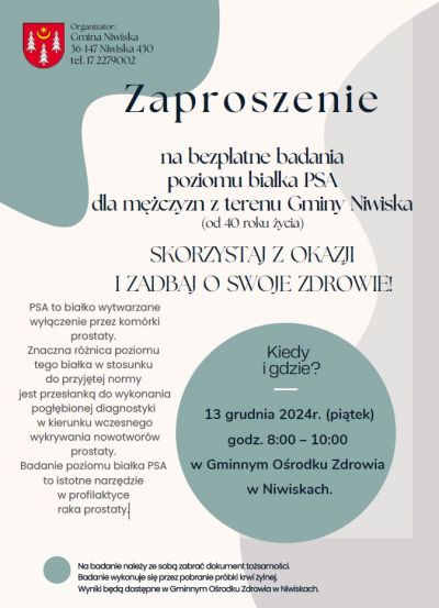 zdjęcie wprowadzające do artykułu: Bezpłatne badania poziomu białka PSA dla mężczyzn 