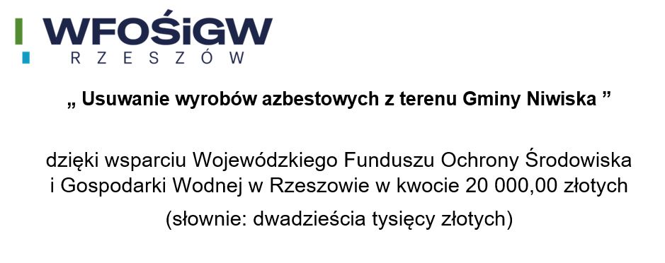 Usuwanie wyrob&oacute;w azbestowych z terenu Gminy Niwiska