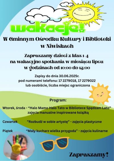 zdjęcie wprowadzające do artykułu: Wakacje w GOKiB oraz bibliotece