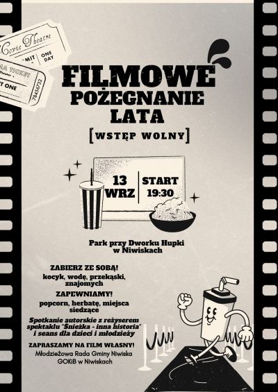 zdjęcie wprowadzające do artykułu: Filmowe Pożegnanie Lata w parku w Niwiskach!