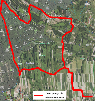 Mapa przejazdu- rajd rowerowy