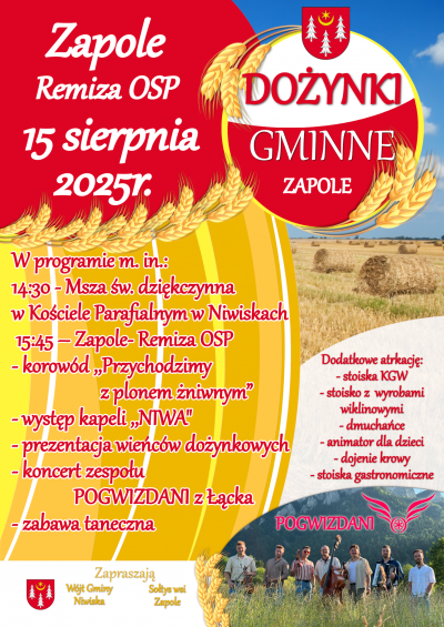 zdjęcie do
												 artykułu DOŻYNKI GMINNE - Zapole 15 sierpnia 2025r.