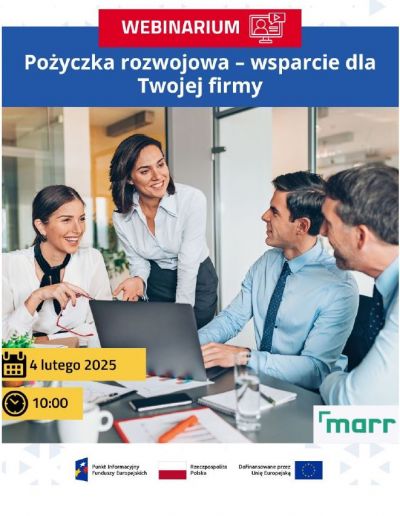 zdjęcie wprowadzające do artykułu: Bezpłatne webinarium - Pożyczka rozwojowa - wsparc