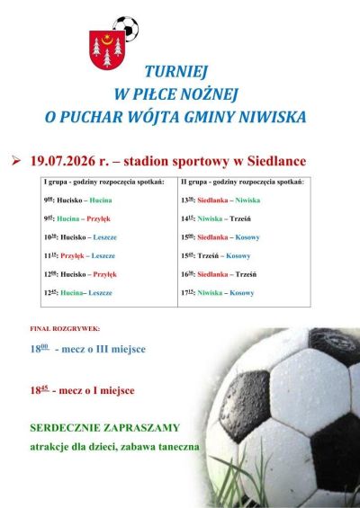 zdjęcie wprowadzające do artykułu: Turniej w piłce nożnej o Puchar Wójta Gminy Niwisk