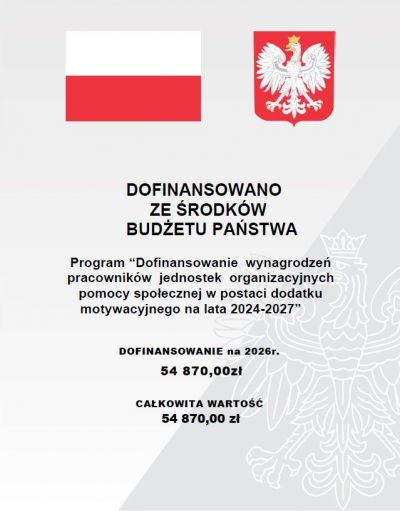 zdjęcie do
													 artykułu Dofinansowanie  wynagrodzeń pracowników  jednostek organizacyjnych pomocy społecznej w postaci dodatku motywacyjnego na lata 2024-2027